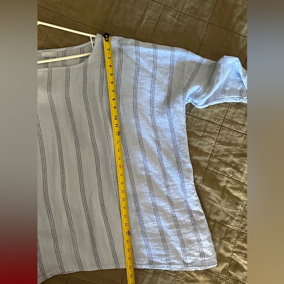 CP Shades Linen Sibella / Monica Top Blouse Lagenlook Boxy Oversized Stripe XL - Picture 15 of 15